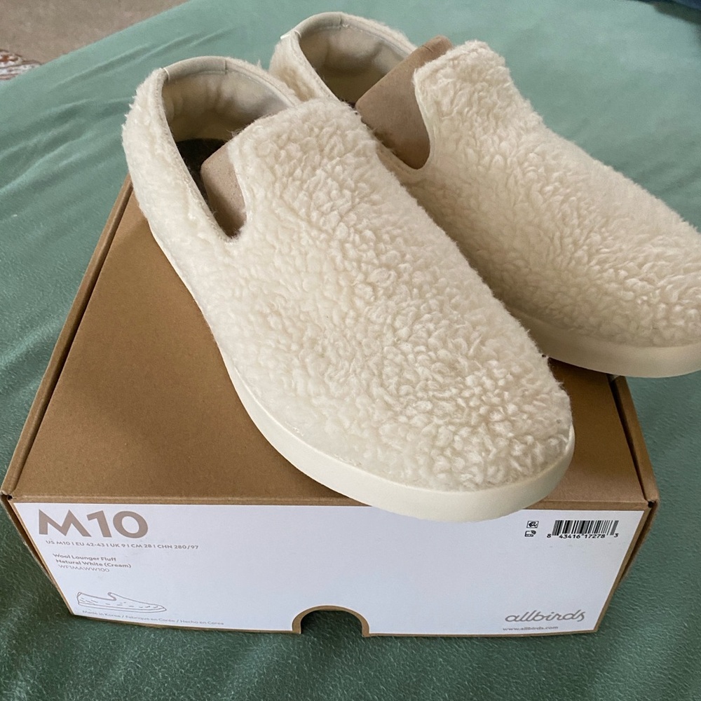 NEW Allbirds Wool Lounger Fluff cream soft loafer NIB WARM slipper shoe